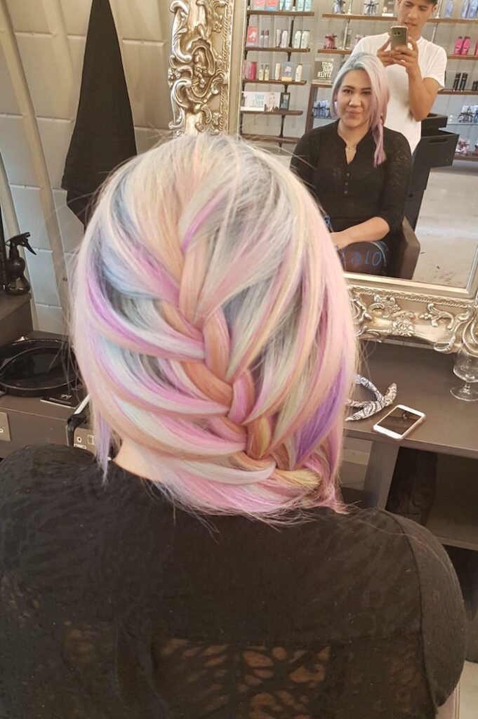 Pastel braid at Live True London Clapham hair salon