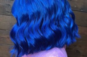 Blue hair in London salon in Clapham