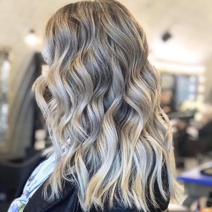 Ash balayage with waves at Clapham hair salon