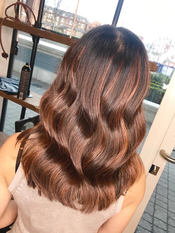 Copper balayage at London hair salon in Vauxhall and Nine Elms