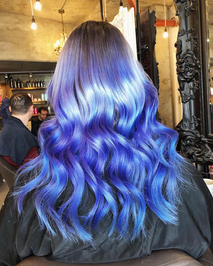 blue hair highlights for blonde hair