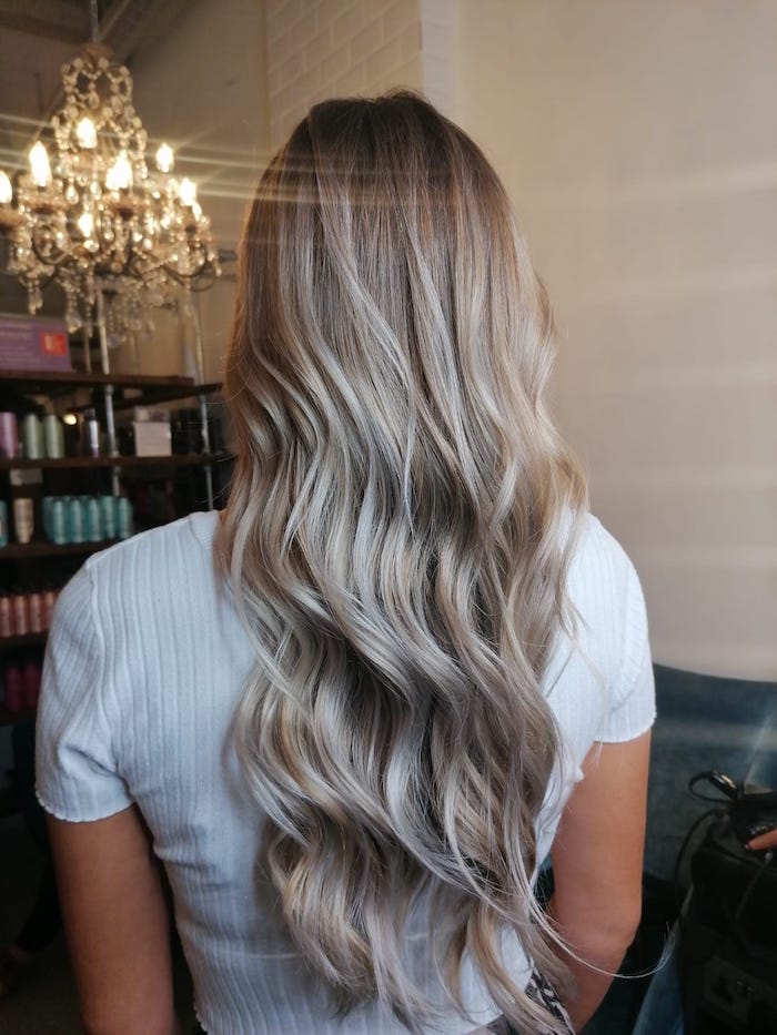 Ash blonde hair in hair salon Brixton