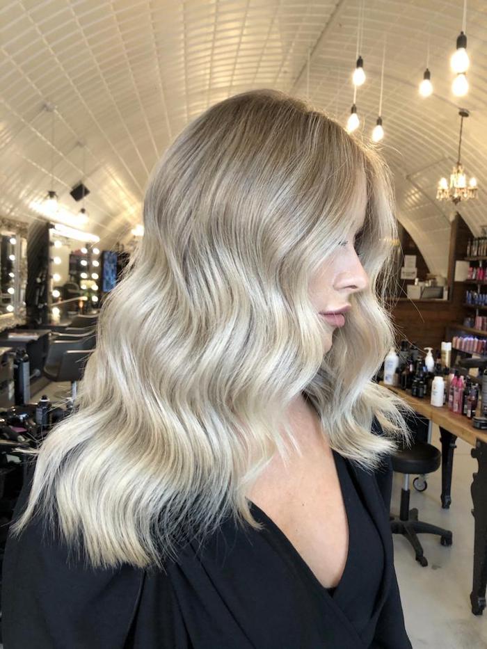 Autumn blonde balayage in London hair salon at Live True London