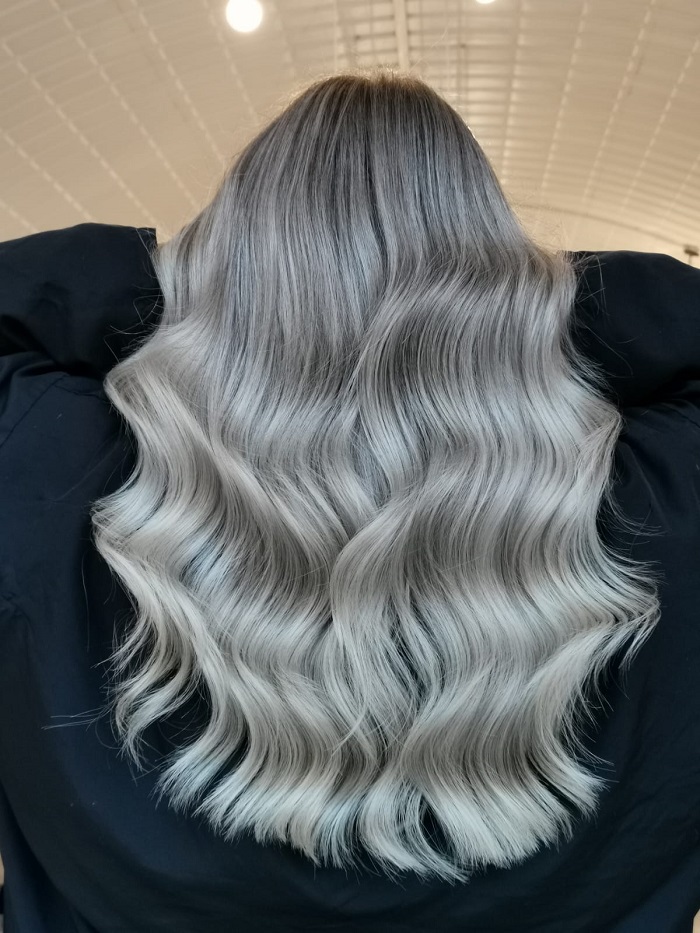 perfect icy blonde balayage at live true london