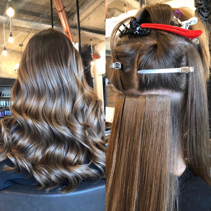 Tape in extensions clearance salon