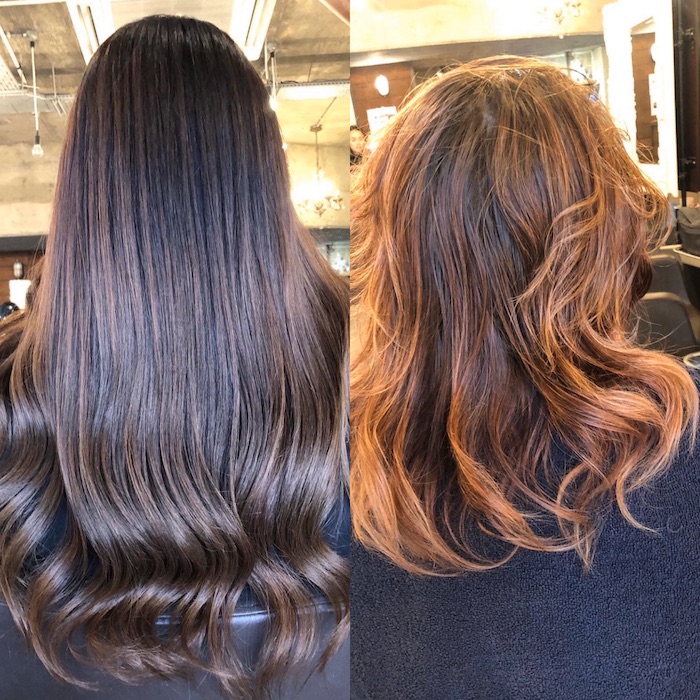 hair extensions balayage at a London salon, incredible transformation