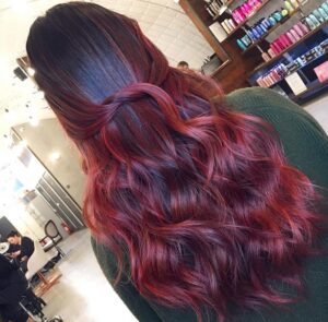 pretty in red balayage at clapham salon