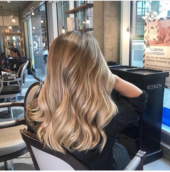 golden blonde balayage at the clapham salon