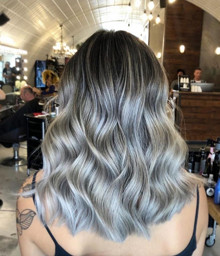 Silver deals blonde balayage