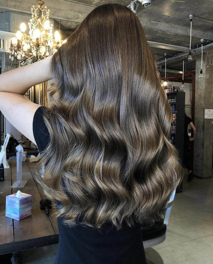 brunette balayage in London hair salon