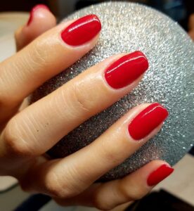 Christmas isn't cancelled at Live true London for nail art in red