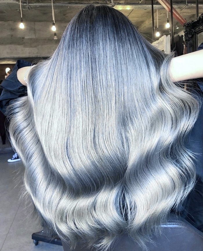 balayage and silver tones created at live true london