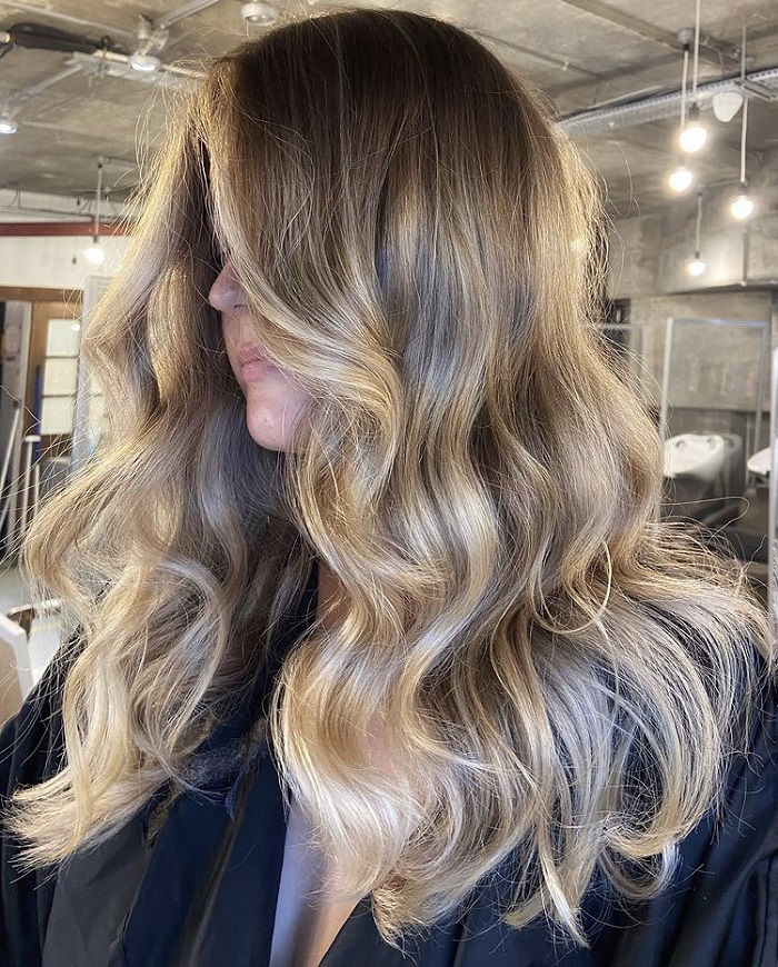 Curly blow dry 2025 mid length hair