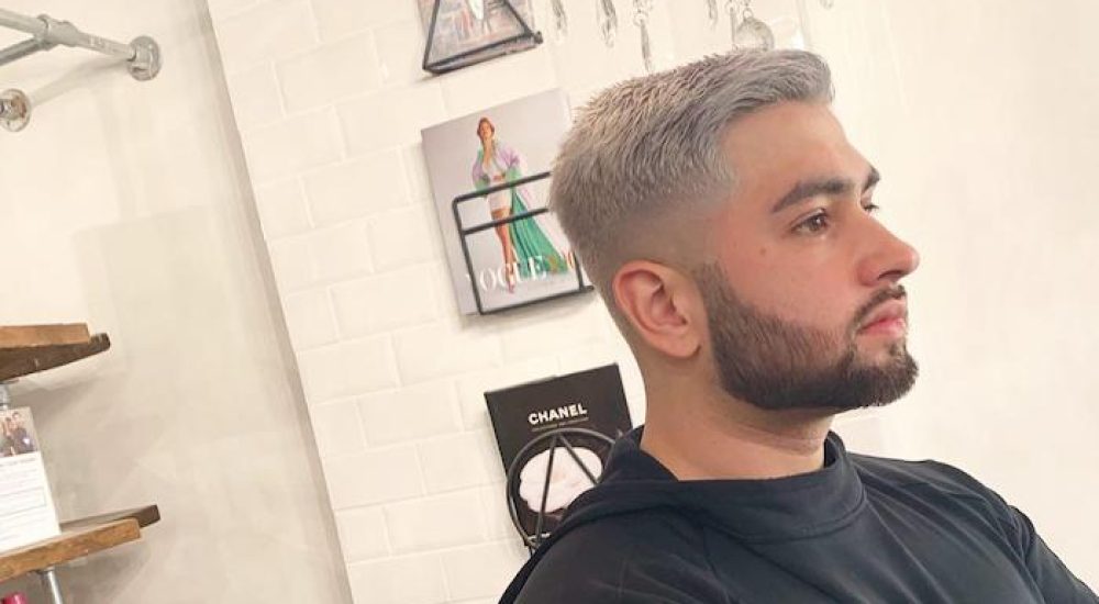 Men's silver hair at Brixton hair salon barber in London