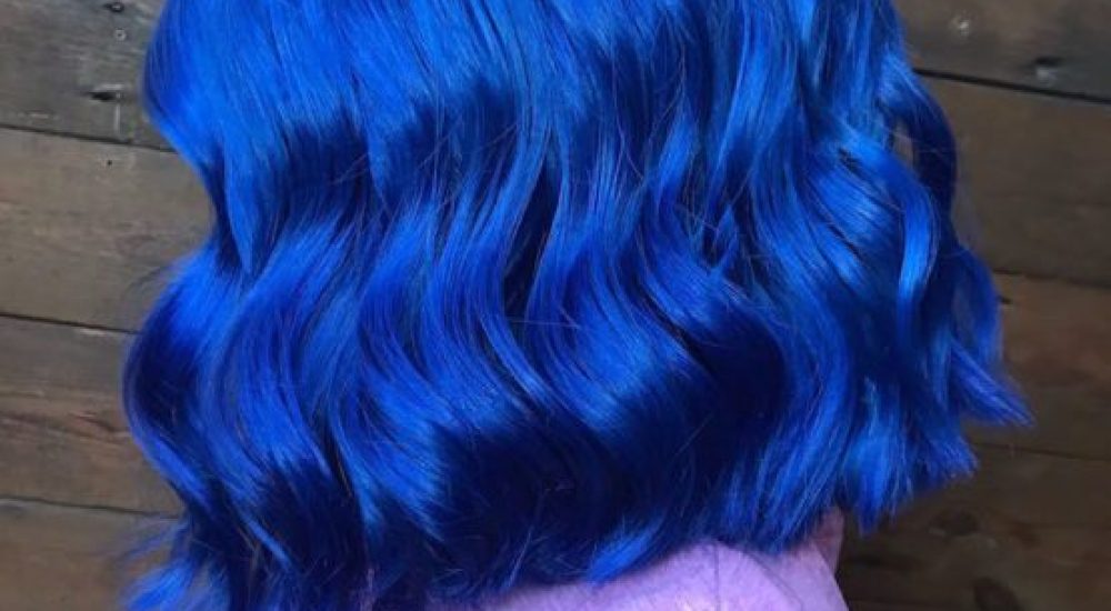 Blue hair in London salon in Clapham