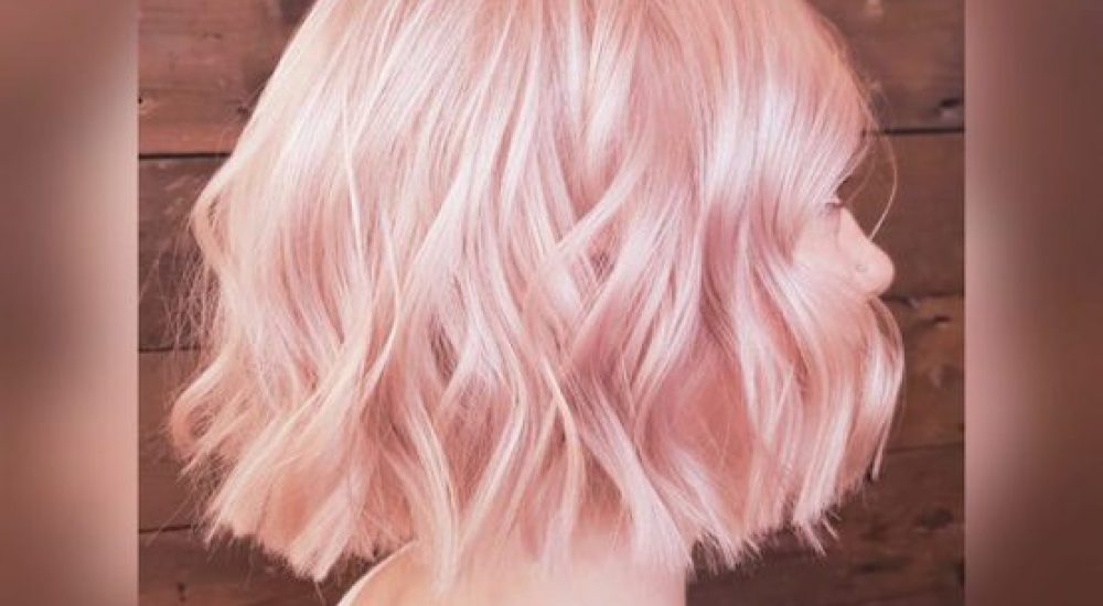 Baby pink hair at a London hair salon